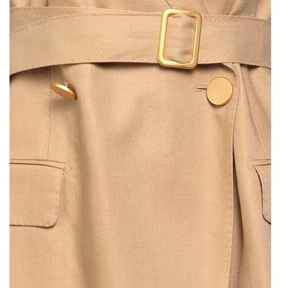 Tagliatore 100% Linen Tan Harmony Blazer Vest Dress EU 40 / US 8  $525 - Picture 12 of 13